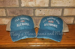Free Shipping, Set of 2, I'll bring the alcohol, bad decisions trucker hat set, custom girls trip, bff, night out, party drinking hat set