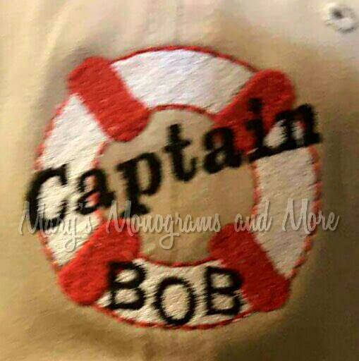 Ship, Boat Captain Baseball Hat - Personalized Captain Hat - Captain BOB Ball Cap - Personalized Nautical Swimming Life Ring Buoy