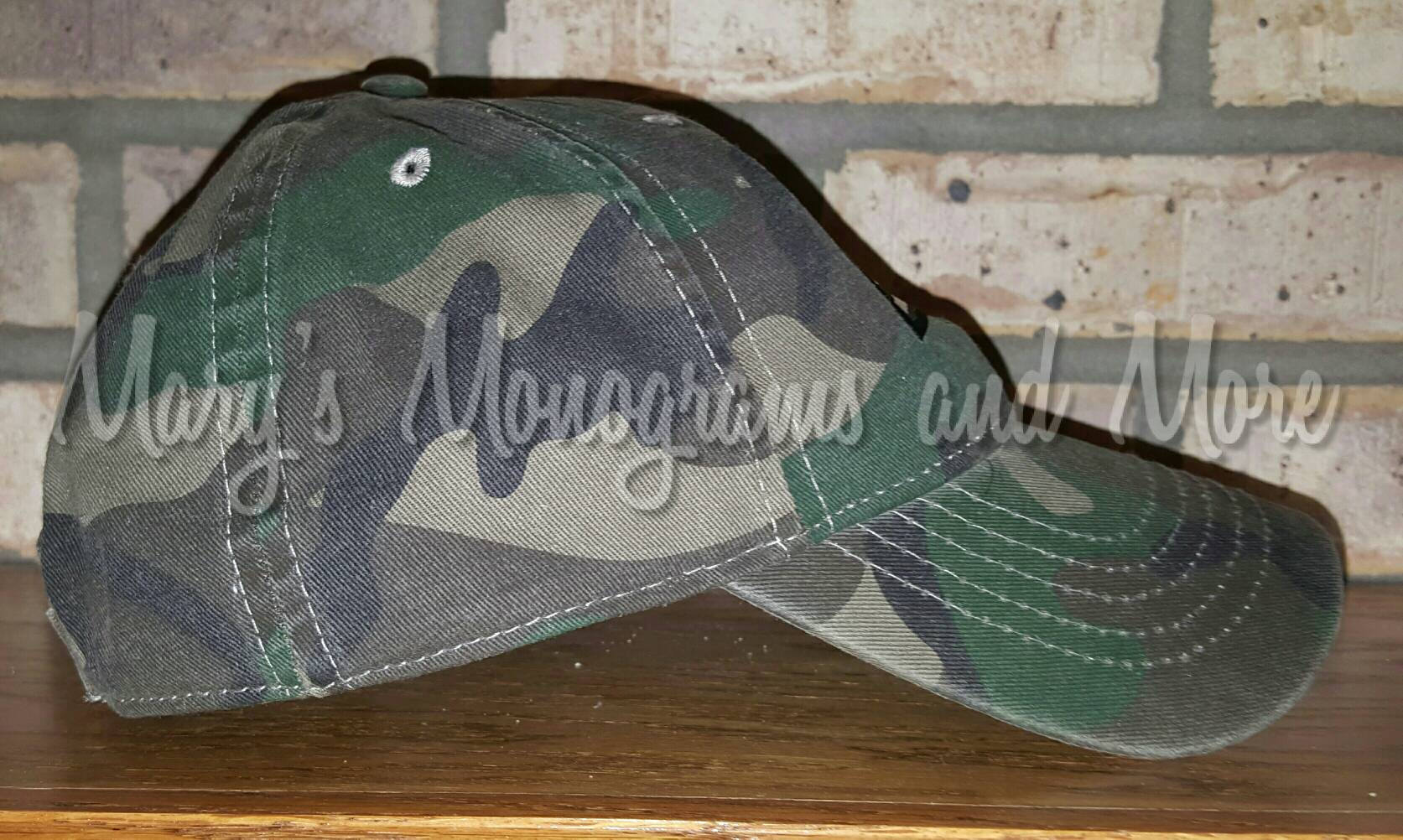 Thin Blue Line American Flag Baseball Hat, Embroidered Camo Police Officer Cap, Military, Back the Blue, Law Enforcement, Cop, Custom Hats