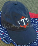 Anchor Monogram Baseball Hat - Baby, Youth, Adult Anchor Hat - Personalized Nautical Hat - Embroidery Monogrammed Anchor Cap
