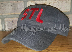 STL Airport Code Baseball Hat - Charcoal Monogrammed St. Louis Airport Code Hat - Embroidered Saint Louis Ball Cap