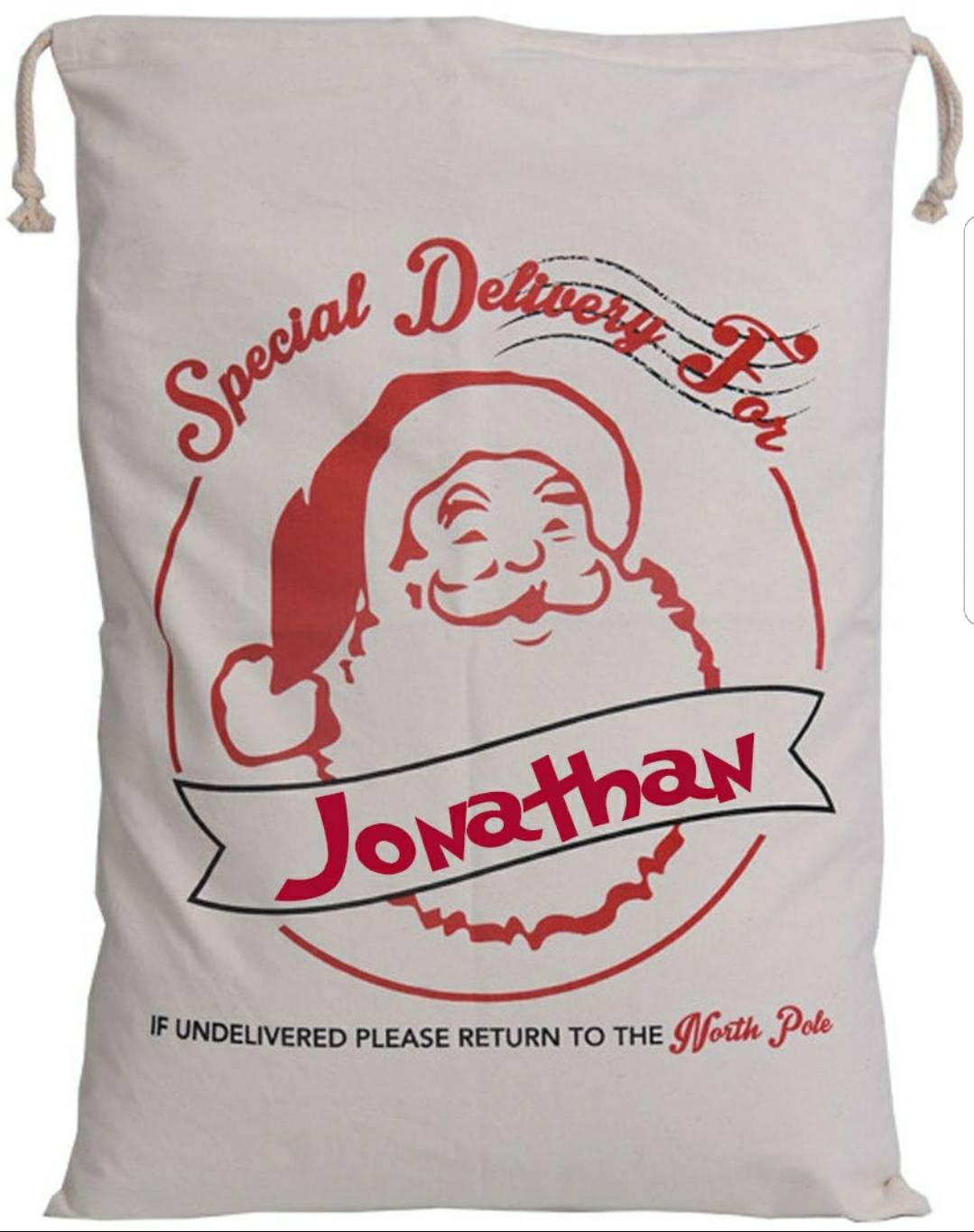 Free Shipping - Embroidered Santa Sack, personalized, monogrammed, family name, extra large santa gift, present, toys sack bag