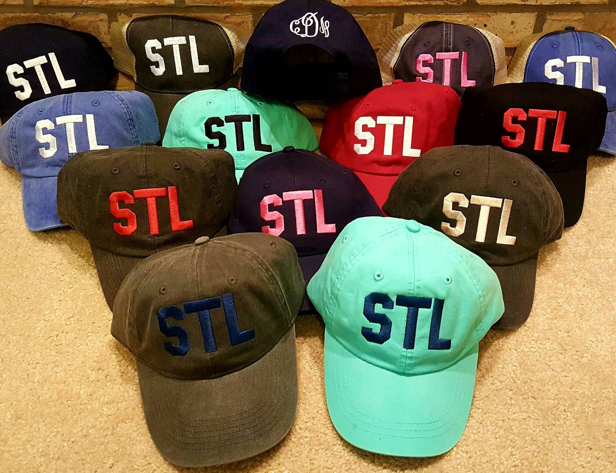 STL Airport Code Hat - St. Louis Airport Code Hat - Saint Louis Hat - STL Navy Blue Ball Cap - Personalized Airport Code Hat