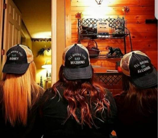 I'll bring the alcohol, bad decisions, bail money, girls trip, night out, bff, bachelorette custom trucker party drinking hat