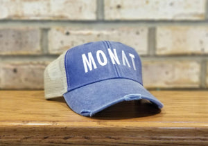 Monat Embroidered Distressed Trucker Hat, Monat Global, Boss Lady, Monat Consultant, My Monat Hat, Hair Products, Independent Business Lady