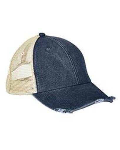 Monogrammed Denim Trucker Hat - Distressed Denim Trucker Hat - Personalized Ripped Blue Jean Hat - Light or Dark Denim