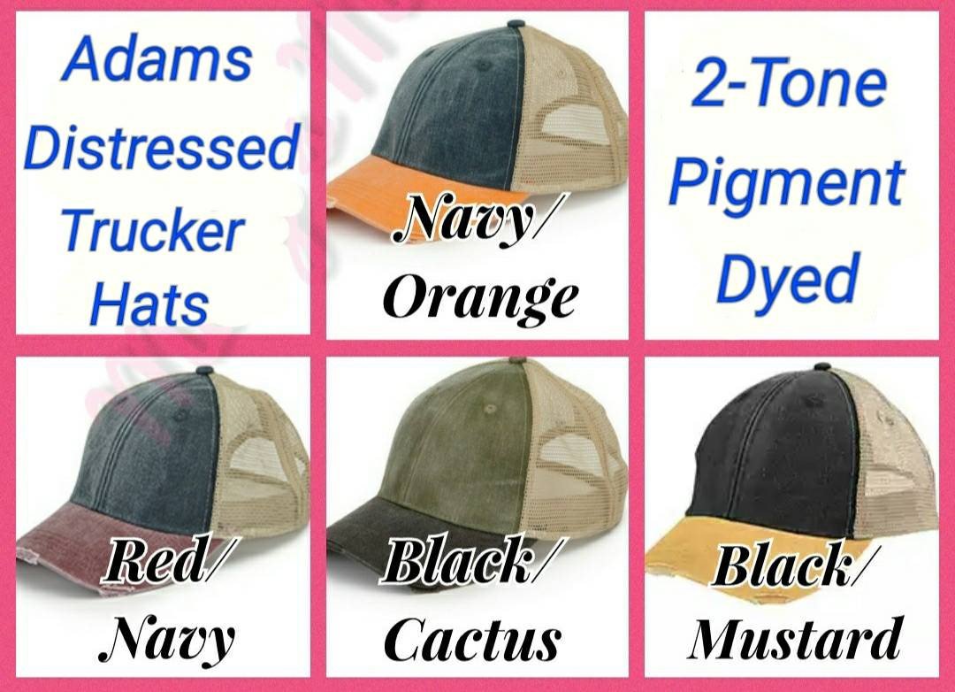 I'll bring the alcohol, bad decisions, bail money, girls trip, night out, bachelorette, party custom two-tone distressed  trucker hat set