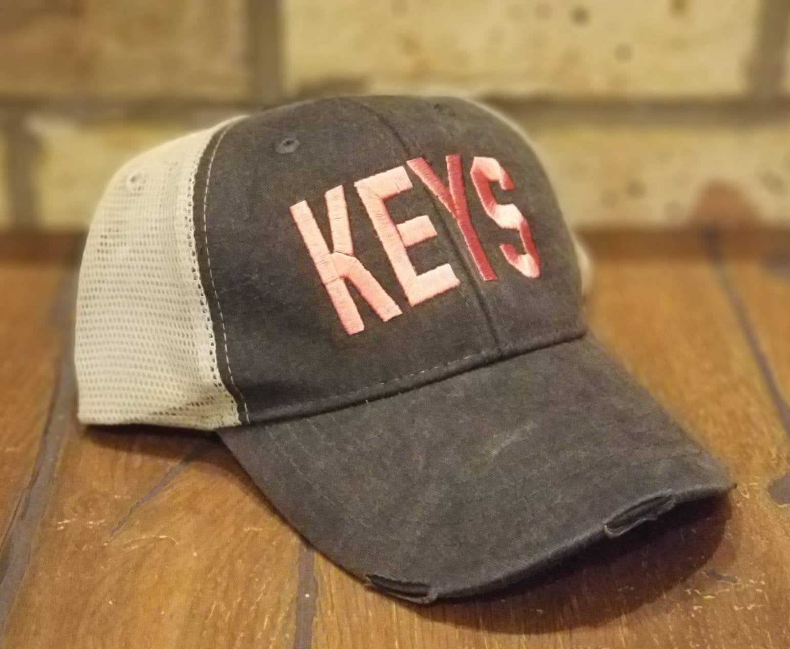 KEYS Embroidered Hat - Airport Code Florida Keys Hat, FL Personalized Trucker Hat, Summer Vacation, Beach, Spring Break, Ocean Trip Cap