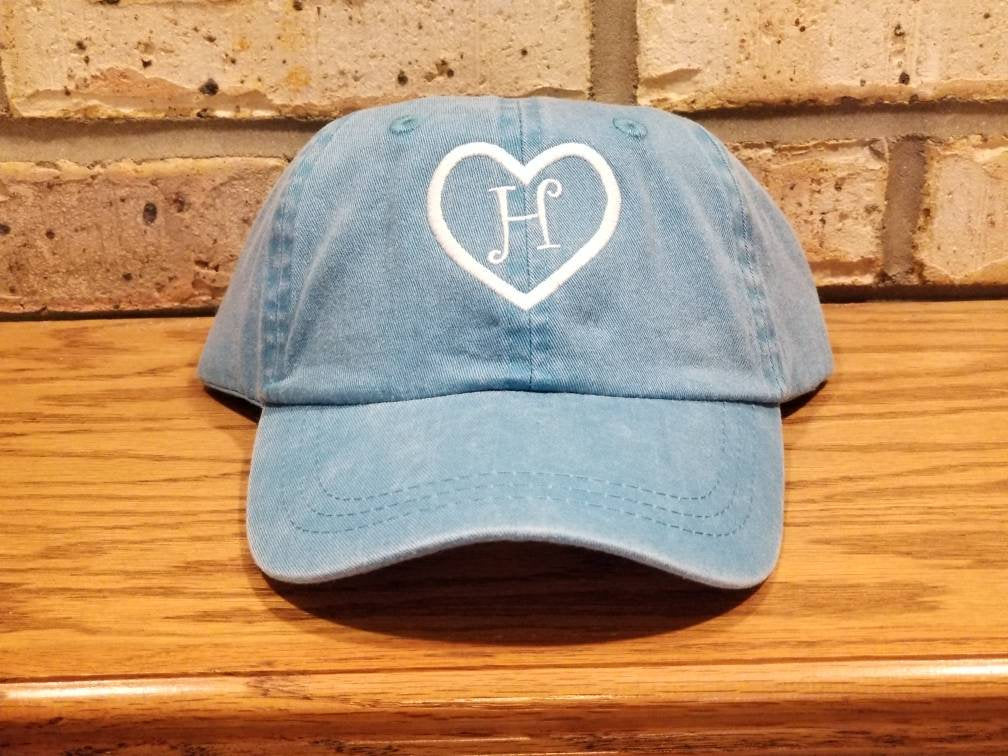 Children's Monogrammed Heart Baseball Hat