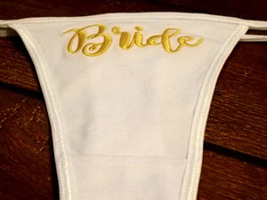 Bridal Lingerie - Embroidered Bride Panties, Monogrammed Wedding