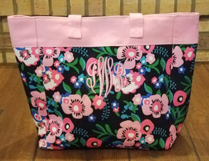 Monogrammed Beach Tote Bags- Embroidered Beachy Summer Vacation Totes, Personalized, Tropical, Swimming, Mothers Day, Purse, Pool, Carry Bag