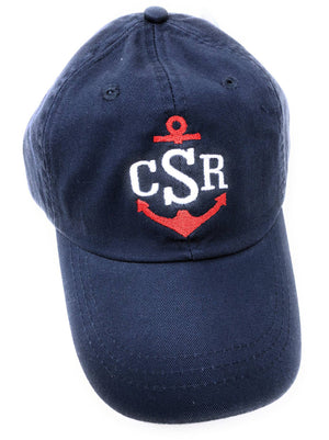 Children's Anchor Monogram Baseball Hat