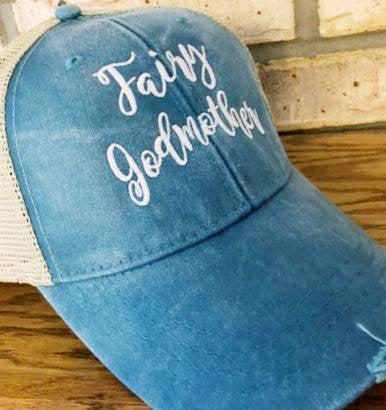 Fairy Godmother Hat - Embroidered Fairy Godmother Trucker or Baseball Hat - Fairy God Mother - Cinderella - Fairy Tale - Custom Embroidered