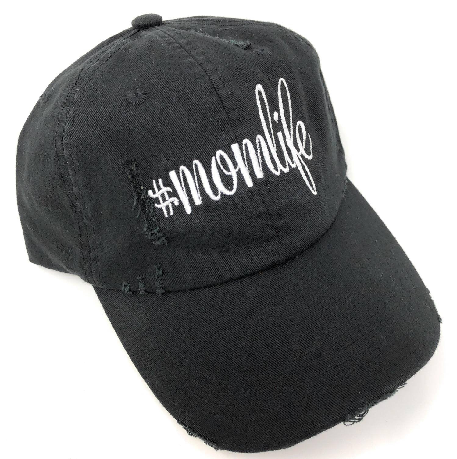momlife Hat - Embroidered #Mom Life Baseball Hat - #momlife, custom made, personalized, momlife ball cap