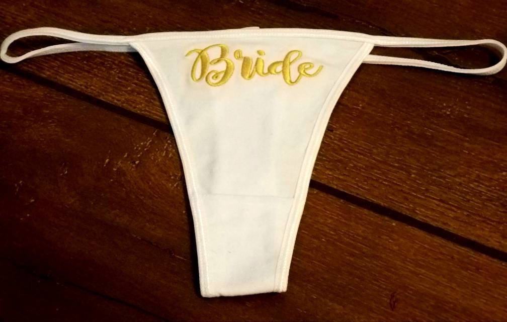 Coconut White/off White Personalized Mrs. Underwear/bridal Lingerie/bride  Panties/honeymoon Thong /gift for the Groom /bachelorette Party / 