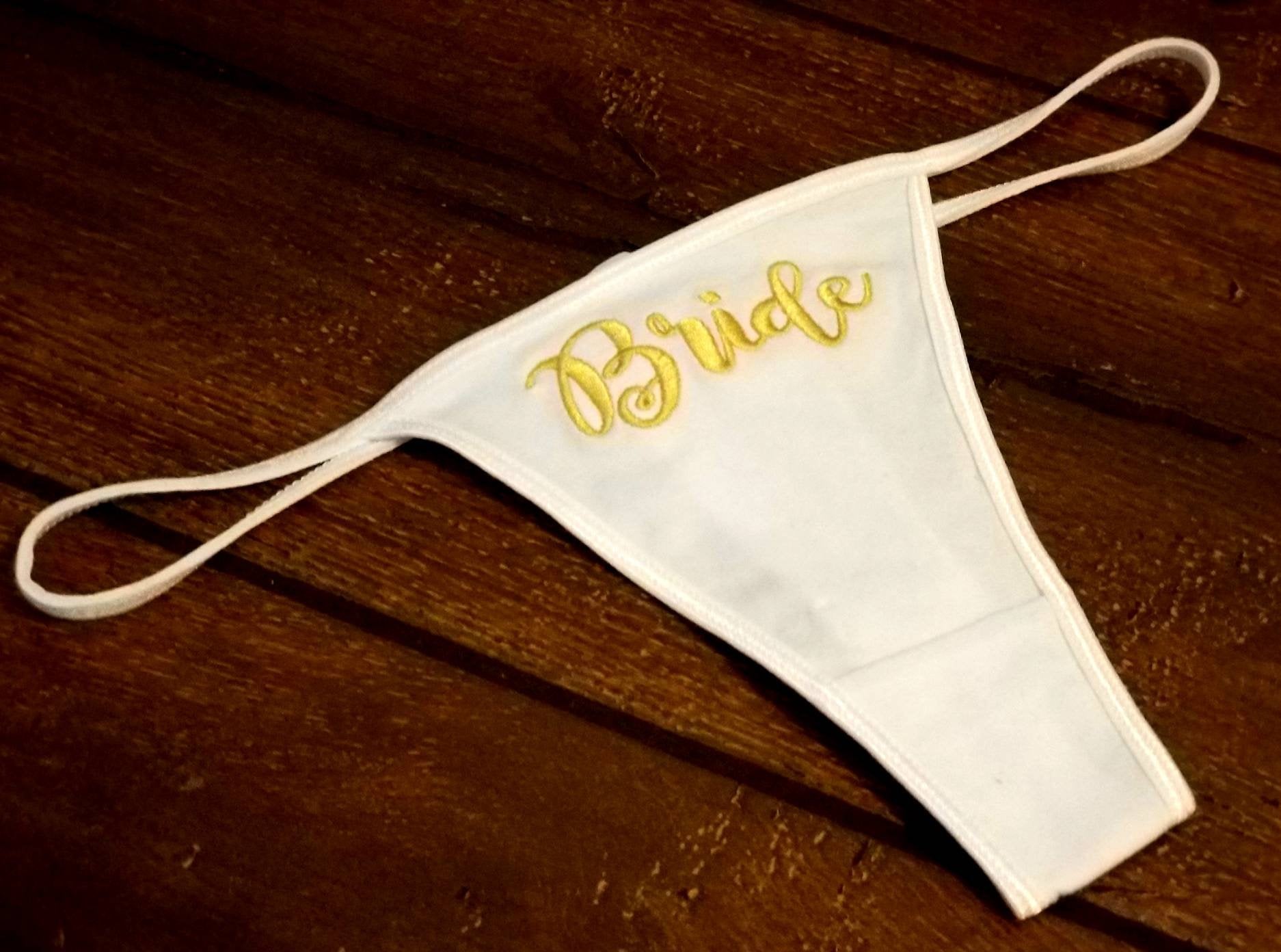 Bridal Lingerie - Embroidered Bride Panties, Monogrammed Wedding