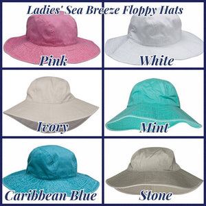 Monogrammed Sun Hat - Embroidered Ladies' Floppy Hat, Personalized Adams Sea Breeze Beach, Pool, Vacation, Summer, Lake, Ocean, Bucket Hat