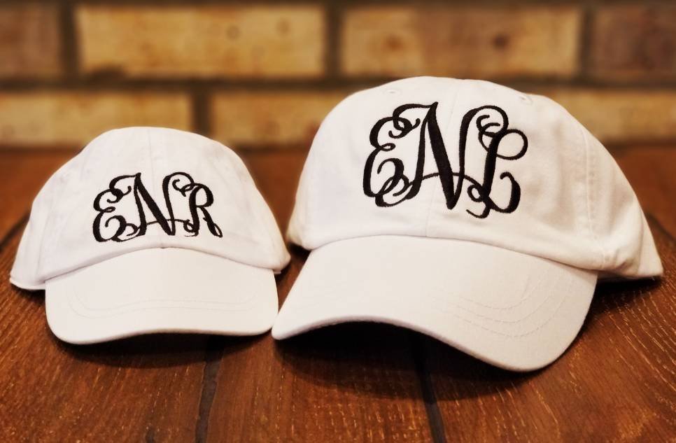 Mommy and Me Monogrammed Hats, Embroidered Matching Mother Daughter Hat Set, Personalized, Baseball Hats,