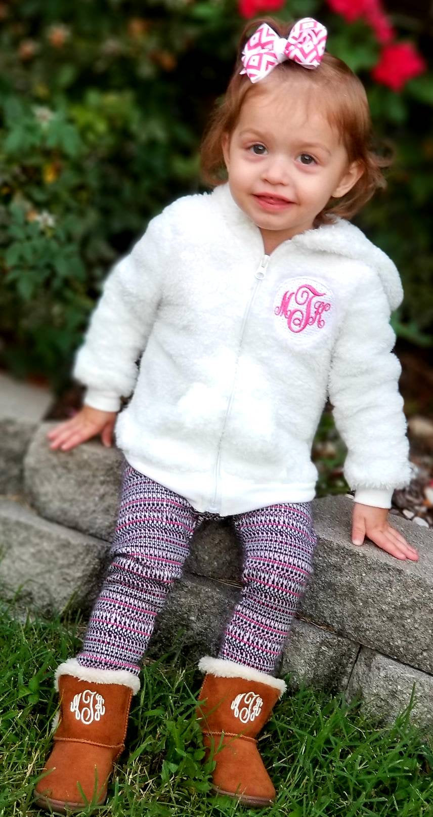 Floral Monogram Custom Embroidered Baby/toddler Sweater 