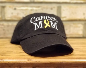 Cancer Awareness Ribbon Hat - Embroidered Mother Child Hats, Cancer Mom Cap, Neuroblastoma Warrior, Childhood Cancer Survivor Baseball Hats