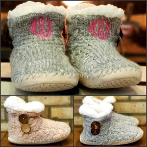 Monogrammed Sherpa Lined Slippers