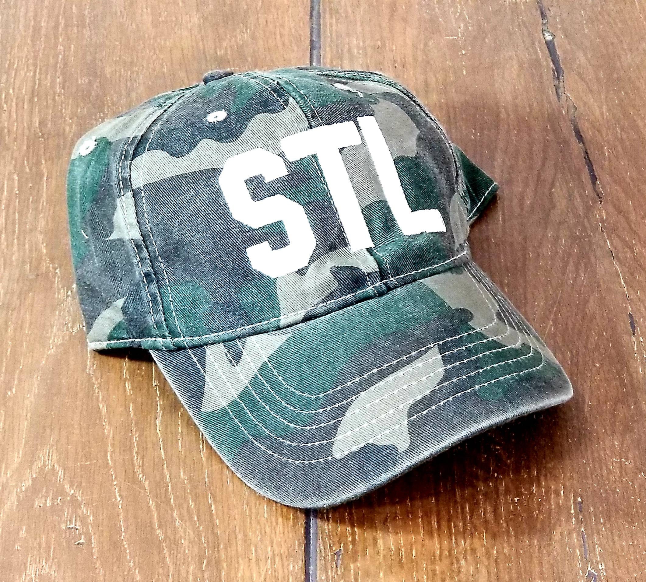 Camo STL Airport Code Baseball Hat